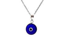 MYSTIC JEWELS By Dalia Collier en Argent 925 Contre Le Mauvais œil Porte Chance Chaîne d'une Longueur de 40-45 cm pour Noël, Mariage, Saint-Valentin Bleu - Azul Fuerte Transparente