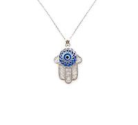 MYSTIC JEWELS by Dalia Collier en Filigrane avec œil Turc Hamsa (Main de Fatima) en Argent Sterling 925
