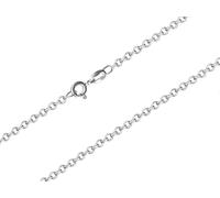MYSTIC JEWELS By Dalia - Collier Rolo en Argent 925 Plaqué Rhodium 1.3 mm, pour femme, sans pendentif, disponible en 40,45,50 cm (45 cm)