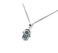 MYSTIC JEWELS by Dalia Collier unisexe en argent sterling 925 avec pendentif en forme de main de Fatima/œil turc