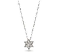 MYSTIC JEWELS By Dalia - Pendentif en argent sterling 925 avec étoile de David - Plaqué rhodium et zircones - Petit, élégant et minimaliste