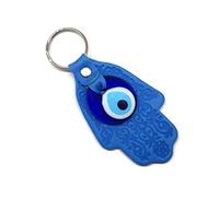 Mystic Jewels by Dalia Porte-clés œil Turc avec Hamsa et en Verre et Cuir (Bleu Clair)