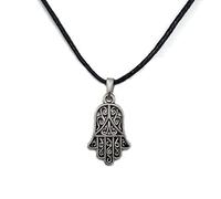 MYSTIC JEWELS - Pendentif main de Fatima (Hamsa) pour bonne chance et mauvais œil, femmes et hommes, cadeau, 45 cm, Laiton, Non applicable
