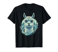 Mystic Lama Alpaga Mountain Cosmic Waves T-Shirt