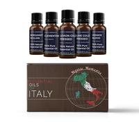 Mystic Moments | Coffret Cadeau Huiles Essentielles d’Italie | 5 x 10ml | Bergamote, Citron, Basilic | Ambiance méditerranéenne