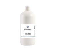 Mystic Moments Huile de noix de coco pure - 1L - 100% pure | Huile végétale de coco pour soins peau, cheveux, massage et formules cosmétiques.