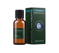 Mystic Moments - Organic Lemongrass Essential Oil 30ml - Pure et Natural Oil for Diffusers, Aromatherapy et Massage Blends Vegan GMO Free