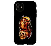 Mystic Owl Skull Full Moon Tattoo - Dark Esthetic Design Coque pour iPhone 11