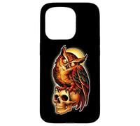 Mystic Owl Skull Full Moon Tattoo - Dark Esthetic Design Coque pour iPhone 15 Pro