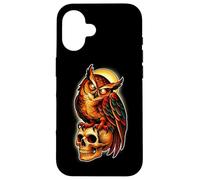Mystic Owl Skull Full Moon Tattoo - Dark Esthetic Design Coque pour iPhone 16