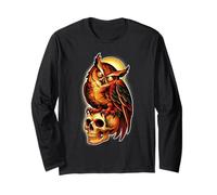 Mystic Owl Skull Full Moon Tattoo - Dark Esthetic Design Manche Longue