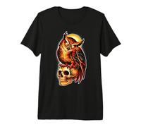 Mystic Owl Skull Full Moon Tattoo - Dark Esthetic Design T-Shirt Haut de Gamme