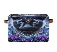 Mystic Panther Lot de 2 boîtes rectangulaires décoratives en tissu Motif rose violette