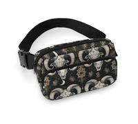 Mystic Ram Sac banane imprimé crâne pour femme, sac banane tendance
