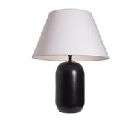Mystic Shine Lampe De Table Max 20w E14 Blanc/Noir 230v Tissu/Céramique