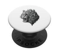 Mystic Tiger Castle : Une Aventure Fantastique surréaliste PopSockets PopGrip Adhésif