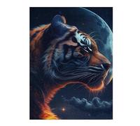Mystic Tiger Moon Puzzles pour Adultes Jeux Relaxants Défi Difficile Cadeaux De Noël Et d'anniversaire 52x38cm/1000pcs