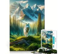 Mystic Wolf Majesty Puzzle de 1000 pièces pour Adolescents Wise Think Toy Calm Fun Clear Cut Art Collectible (38x52cm)