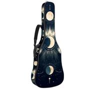 Mystical and Magical Sac de transport épais rembourré imperméable pour guitare acoustique Motif lune et papillon Violet, Multicolore 06, 42.9x16.9x4.7 in, Sac à dos décontracté