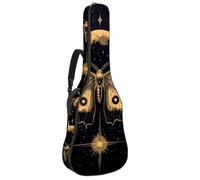 Mystical and Magical Sac de transport épais rembourré imperméable pour guitare acoustique Motif lune et papillon Violet, Multicolore 02, 42.9x16.9x4.7 in, Sac à dos décontracté