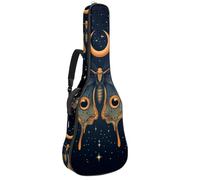 Mystical and Magical Sac de transport épais rembourré imperméable pour guitare acoustique Motif lune et papillon Violet, Multicolore 03., 42.9x16.9x4.7 in, Sac à dos décontracté