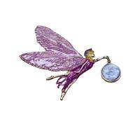 Mystical Angel Girl Pin avec ailes de changement de couleur - Accessoire de bijoux rétro inspiré pour des tenues élégantes - Multicolore - Ailes en métal, taille unique, Comme décrit