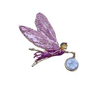 Mystical Angel Girl Pin avec ailes de changement de couleur - Accessoire de bijoux rétro inspiré pour des tenues élégantes - Accessoire d'ailes scintillantes, taille unique, Comme décrit
