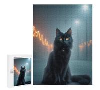 Mystical Black Cat Night Puzzle 1000 Pièces Educa Jouet en Bois Cadeau Unique Décoration Intérieure Jeu Éducatif Challenge Toy Adultes Et Enfants À Partir De 14 Ans 500 PCS