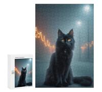 Mystical Black Cat Night Puzzle 1000 Pièces Educa Jouet en Bois Cadeau Unique Décoration Intérieure Jeu Éducatif Challenge Toy Adultes Et Enfants À Partir De 14 Ans 300 PCS