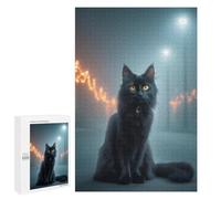 Mystical Black Cat Night Puzzle 1000 Pièces Educa Jouet en Bois Cadeau Unique Décoration Intérieure Jeu Éducatif Challenge Toy Adultes Et Enfants À Partir De 14 Ans 1000 PCS