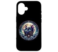 Mystical Cat Beneath a Radiant Full Moon Coque pour iPhone 16