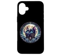 Mystical Cat Beneath a Radiant Full Moon Coque pour iPhone 16 Plus