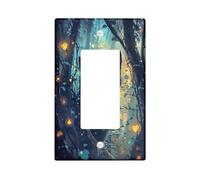 Mystical Cat Plaque de protection pour interrupteur de lumière/cache-prise, motif félin noir enchanté pour accents muraux, plaques murales thermoplastique, taille standard simple à bascule