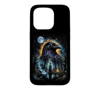 Mystical Céleste Raven & Lune Dark Fairycore Magic Forest Coque pour iPhone 15 Pro