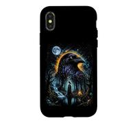 Mystical Céleste Raven & Lune Dark Fairycore Magic Forest Coque pour iPhone X/XS