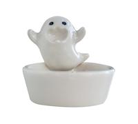 Mystical Ceramics Support de figurine fantôme blanc pour Halloween Photophore pour ou LED Décoration de table