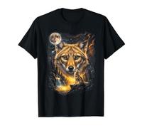 Mystical Chacal Pleine Lune Safari Art T-Shirt Graphique avec Valeur