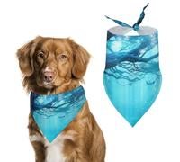 Mystical Fantasy Bandana triangulaire pour chien Bleu Nature lavable en polyester Bavoirs mignons pour animaux de compagnie pour chiens de taille moyenne et grande taille chiots et chats