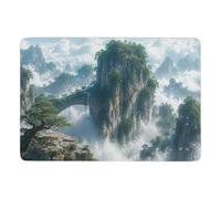 Mystical floating mountain Tapis 150 x 100 cm, Doux et Antidérapant | Tapis intérieur doux : avec dos à points PVC antidérapants; pour salon