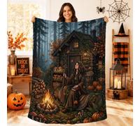 Mystical Forest Witch Autumn Thème Halloween Couverture 101,6 x 152,4 cm