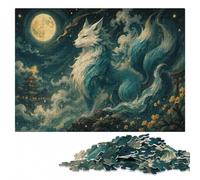Mystical Fox in Ocean Waves Puzzle en Bois 1000 pièces, Passe-Temps Adulte | Des détails du motif nets - une activité facile à interrompre puis reprendre à son propre rythme.