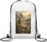 Mystical Journey Through Enchanted Lands Sac de gym décontracté avec cordon de serrage Blanc