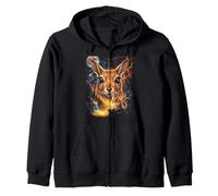 Mystical Lièvre Sauteur Pleine Lune Nature Art Sweat à Capuche