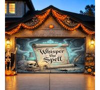 Mystical Magic Spell Scroll Decor Halloween Garage Door Cover 397 x 180 cm