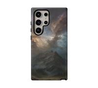Mystical Mountain Peak with Cosmic Sky - Coque mate résistante - Compatible avec Samsung Galaxy S24 Ultra - Bleu