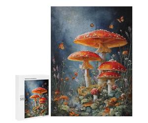 Mystical Mushroom Garden Puzzle 1000 Pièces Educa Jouet en Bois Cadeau Unique Décoration Intérieure Jeu Éducatif Challenge Toy Adultes Et Enfants À Partir De 14 Ans 500 PCS