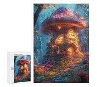 Mystical Mushroom House in Forest Puzzle 1000 Pièces Educa Jouet en Bois Cadeau Unique Décoration Intérieure Jeu Éducatif Challenge Toy Adultes Et Enfants À Partir De 14 Ans 300 PCS