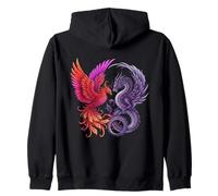 Mystical Phoenix and Dragon Swirl Yin Yang Design Men Women Sweat à Capuche
