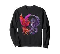 Mystical Phoenix and Dragon Swirl Yin Yang Design Men Women Sweatshirt