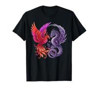 Mystical Phoenix and Dragon Swirl Yin Yang Design Men Women T-Shirt